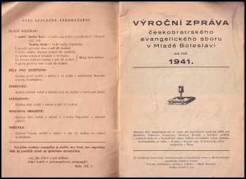 Výroční zpráva českobratrského evangelického sboru v Mladé Boleslavi za rok 1941