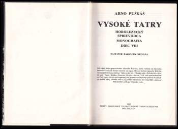 Arno Puškáš: Vysoké Tatry VIII. - horolezecký sprievodca - začiatok rázsochy Kriváňa