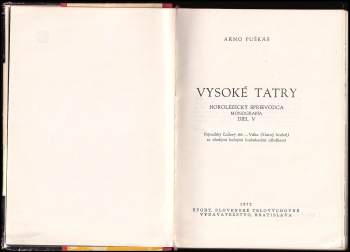 Arno Puškáš: Vysoké Tatry 5 - horolezecký sprievodca - monografia