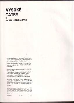 Ivan Urbanovič: Vysoké Tatry