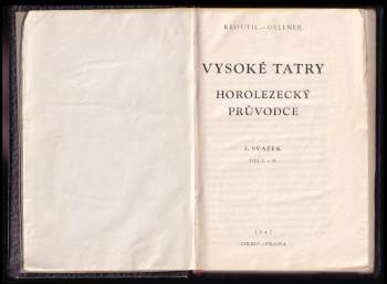 František Kroutil: Vysoké Tatry