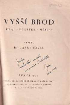Jakub Pavel: Vyšší Brod
