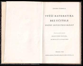 Josef Úlehla: Vyšší matematika bez učitele