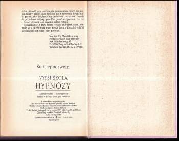 Kurt Tepperwein: Vyšší škola hypnózy