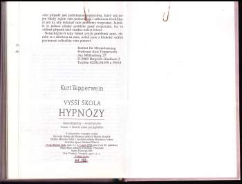Kurt Tepperwein: Vyšší škola hypnózy