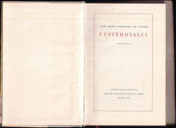 Ferreira de Castro: Vystěhovalci