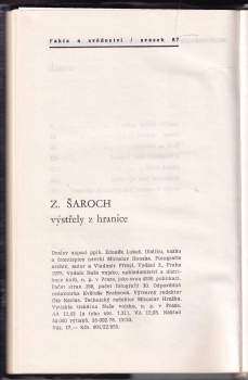 Zdeněk Šaroch: Výstřely z hranice
