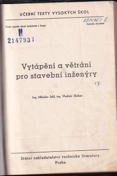 Miloslav Jokl: Vytápění a větrání pro stavební inženýry