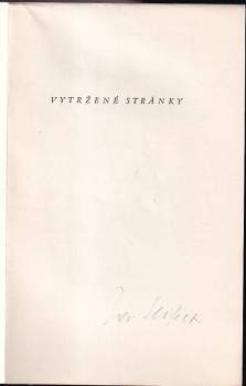 Jaroslav Seifert: Vytržené stránky