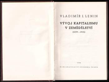 Vladimir Il'jič Lenin: Vývoj kapitalismu v zemědělství (1899-1915)