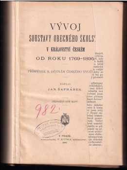 Vývoj soustavy obecného školství v království Českém od roku 1769-1895