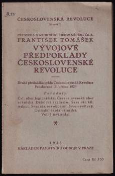 František Tomášek: Vývojové předpoklady československé revoluce