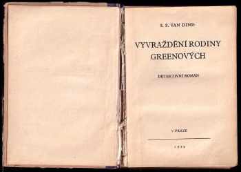 S. S. van Dine: Vyvraždění rodiny Greenových