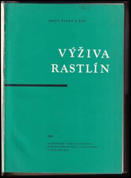 Jozef Zvara: Výživa rastlín