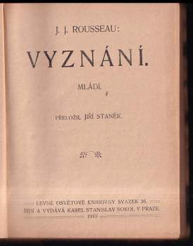 Jean-Jacques Rousseau: Vyznání