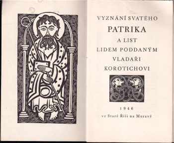Vyznání svatého Patrika a list lidem poddaným vladaři Korotichovi