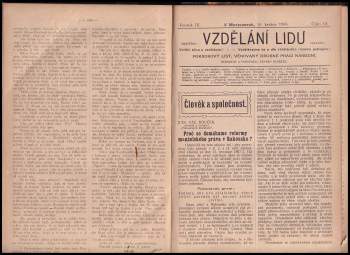 Vzdělání lidu, ROČNÍK III. (1905-1906)