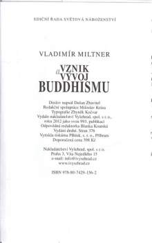 Vladimír Miltner: Vznik a vývoj buddhismu