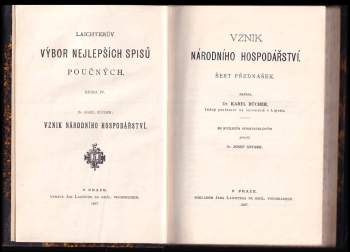 Karl Bücher: Vznik národního hospodářství