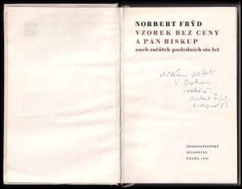 Norbert Frýd: Vzorek bez ceny a pan biskup, aneb, Začátek posledních sto let
