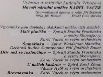 Karel Vacek: Vzpomíná