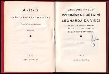 Sigmund Freud: Vzpomínka z dětství Leonarda da Vinci