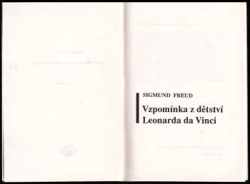 Sigmund Freud: Vzpomínka z dětství Leonarda da Vinci
