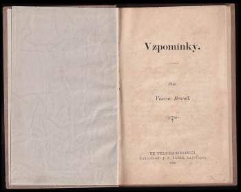 Vincenc Brandl: Vzpomínky
