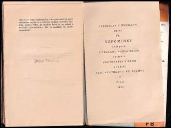 Stanislav Kostka Neumann: Vzpomínky