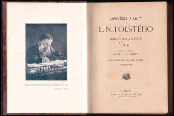 Lev Nikolajevič Tolstoj: Vzpomínky a listy L.N. Tolstého