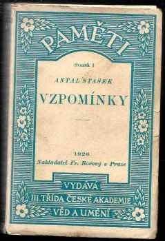 Antal Stašek: Vzpomínky