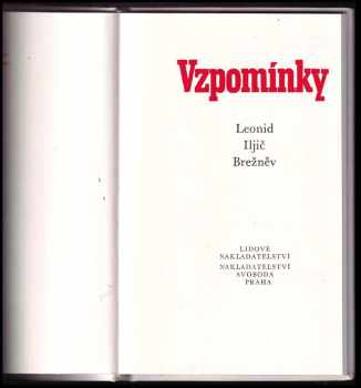 Leonid Il'jič Brežnev: Vzpomínky
