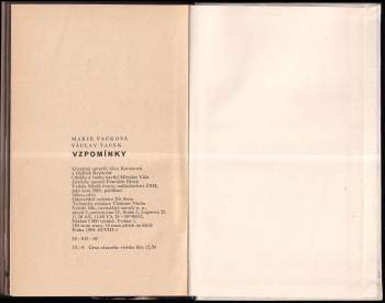Václav Vacek: Vzpomínky