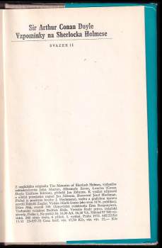 Arthur Conan Doyle: Vzpomínky na Sherlocka Holmese