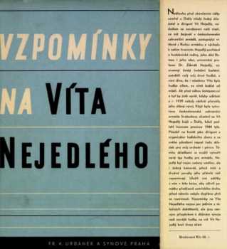 Vit Nejedlý: Vzpomínky na Víta Nejedlého