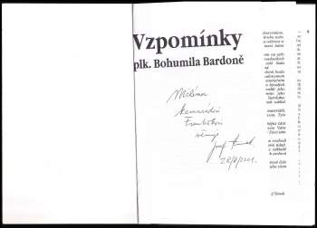 Josef Šimek: Vzpomínky plk. Bohumila Bardoně