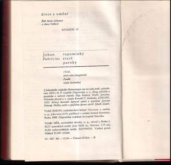 Johan Fabricius: Vzpomínky staré paruky