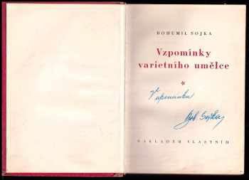 Bohumil Sojka: Vzpomínky varietního umělce