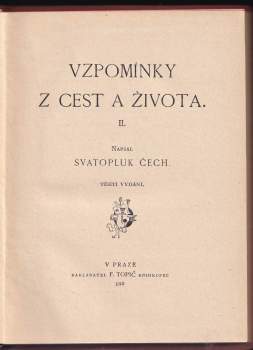Svatopluk Čech: Vzpomínky z cest a života