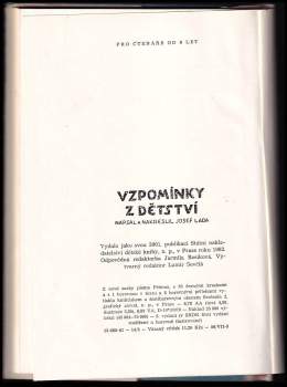 Josef Lada: Vzpomínky z dětství