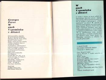 Georges Perec: W, aneb, Vzpomínka z dětství