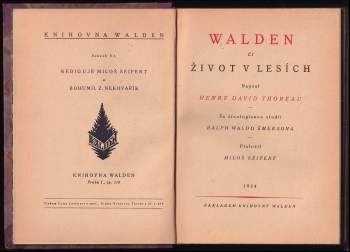 Henry David Thoreau: Walden, či, Život v lesích