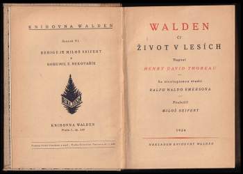 Henry David Thoreau: Walden, či, Život v lesích