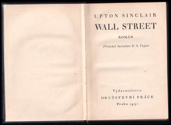 Upton Sinclair: Wall Street