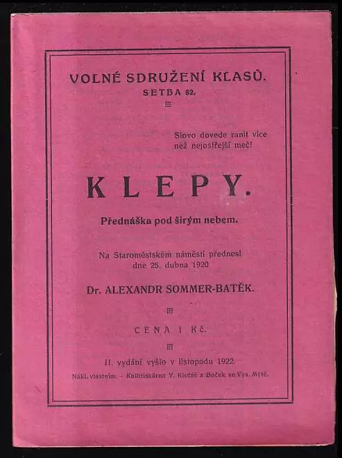 Klepy : Přednáška pod širým nebem : kázání pod širým nebem