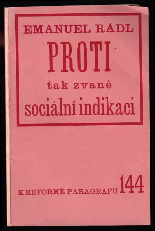 Proti tak zvané sociální indikaci : námitky proti návrhu nového zákona o umělém potratu, které autor přednesl na sjezdu akademické YMKY v Novém Městě 