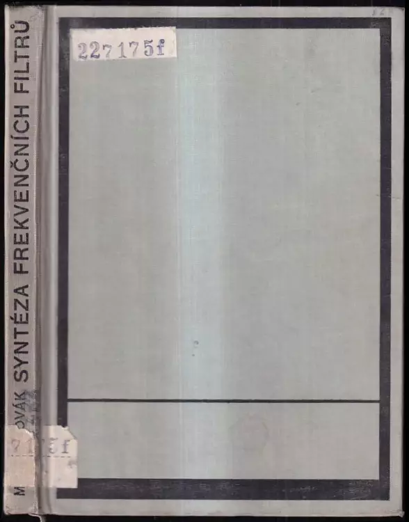 📗 Syntéza frekvenčních filtrů Mirko Novák (1966, Academia)