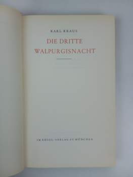 Karl Kraus: Werke von Karl Kraus Band 1 - 13 (CHYBÍ SVAZKY 5, 6 a 9)