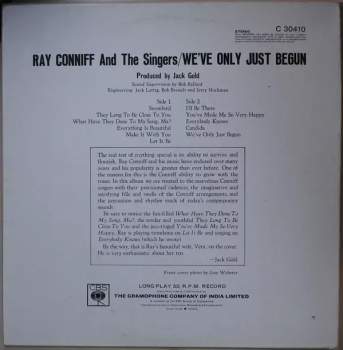 Ray Conniff And The Singers: We've Only Just Begun