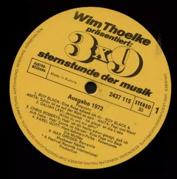 Various: Wim Thoelke Präsentiert: 3x9 (9 Stars Mit 27 Melodien)